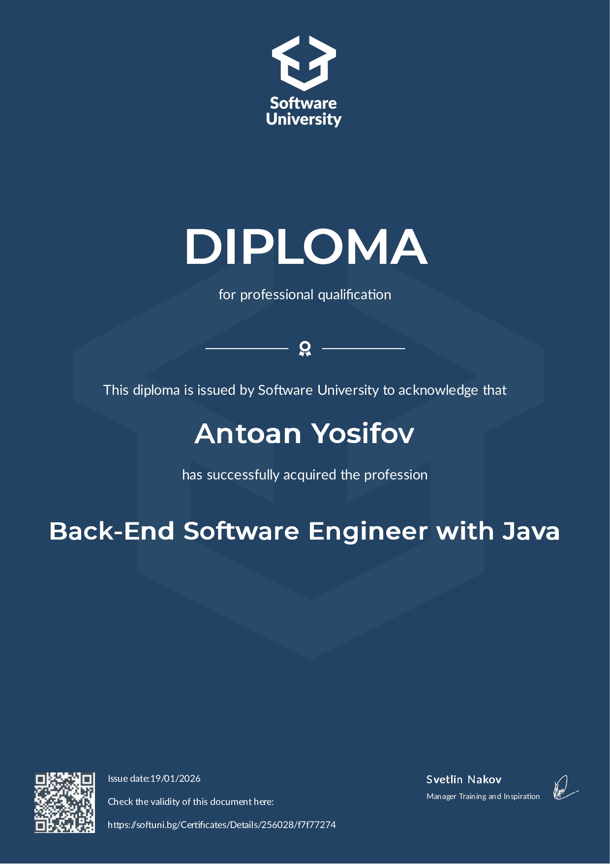 Software University Diploma