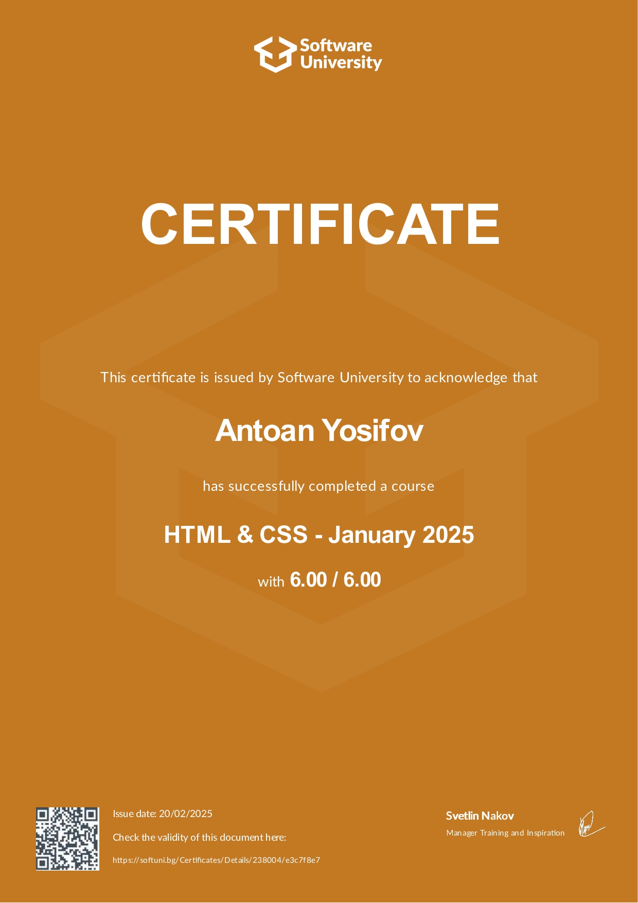 HTML & CSS January 2025