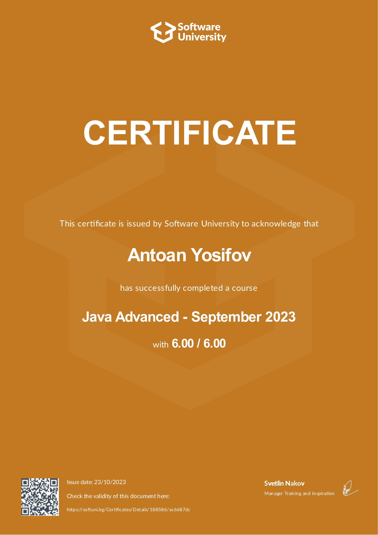 Java Advanced September 2023