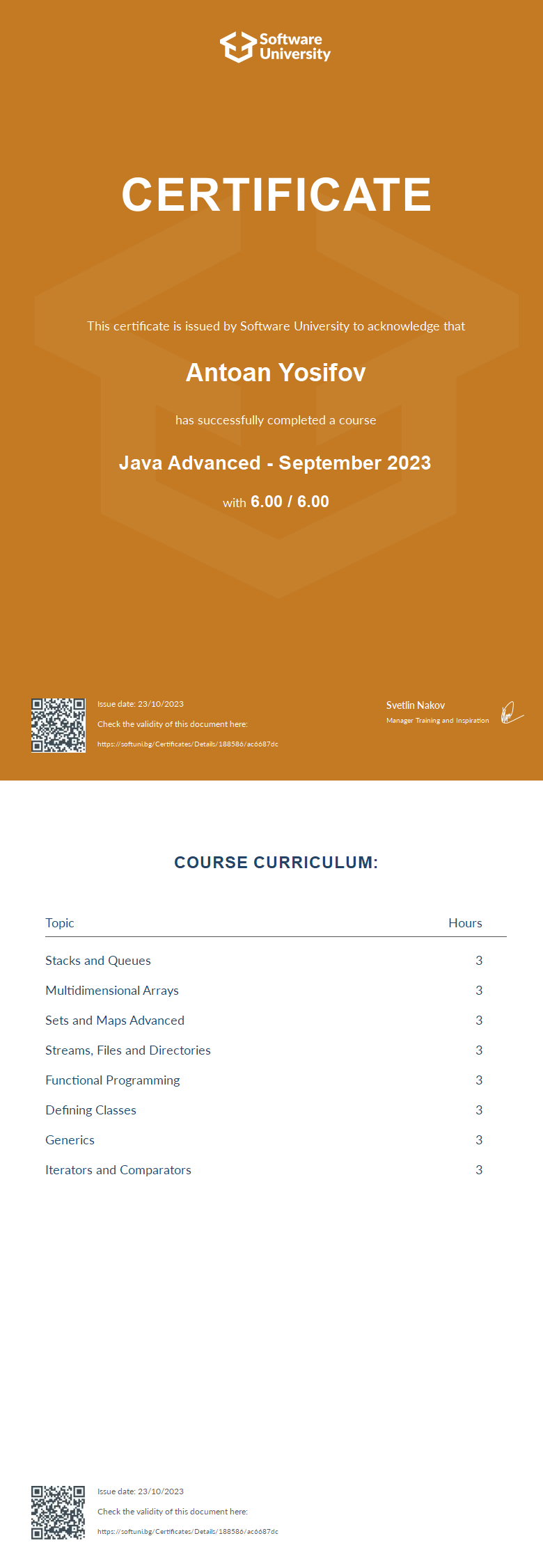 Java Advanced September 2023