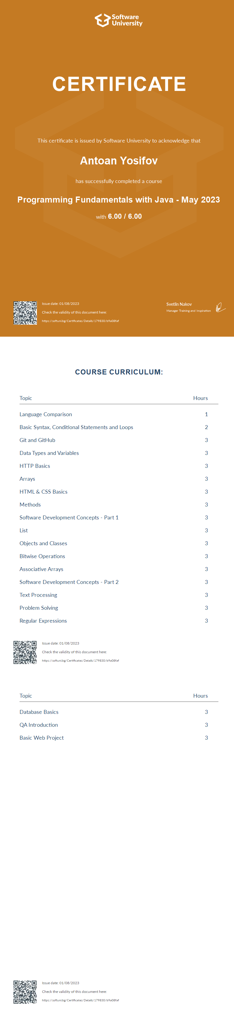 Java Fudnamentals May 2023