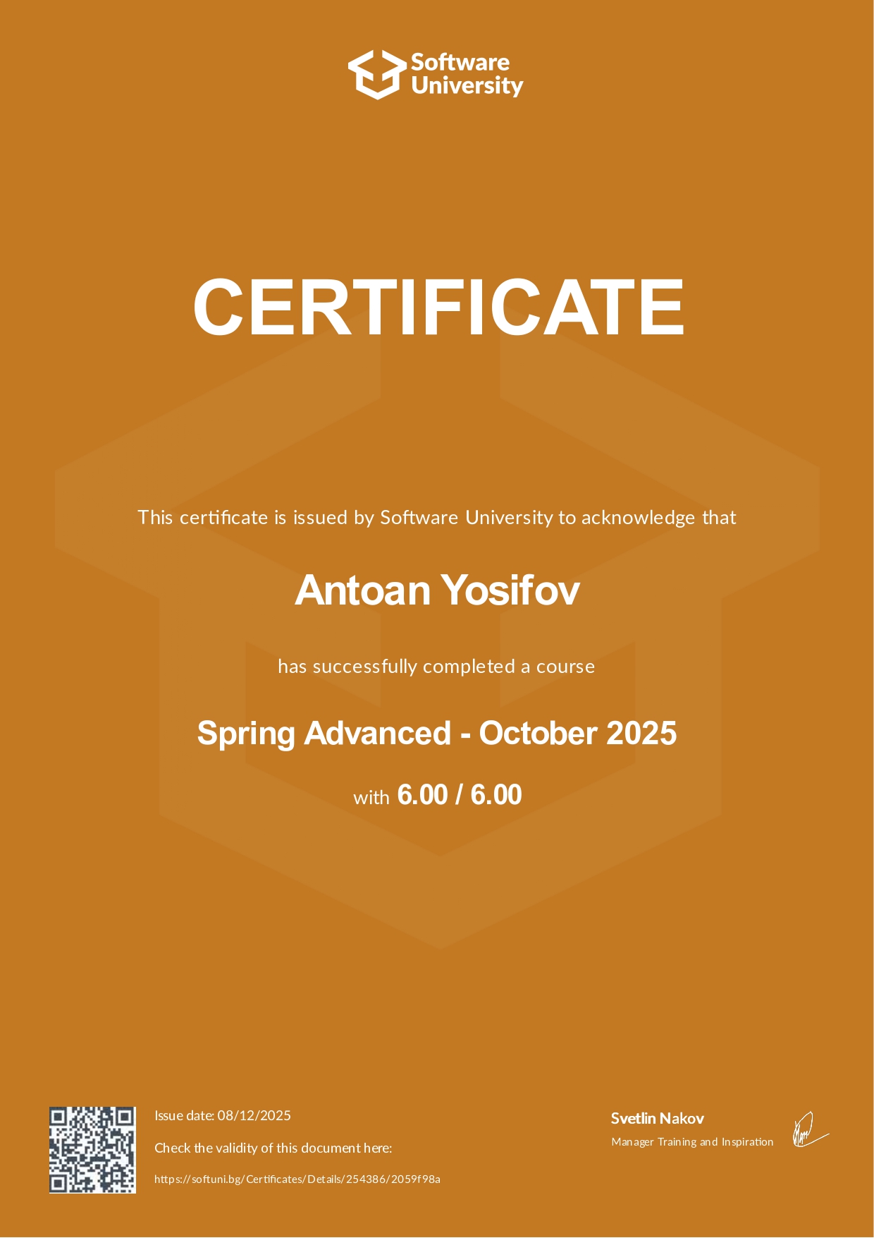 Spring Advanced October 2025